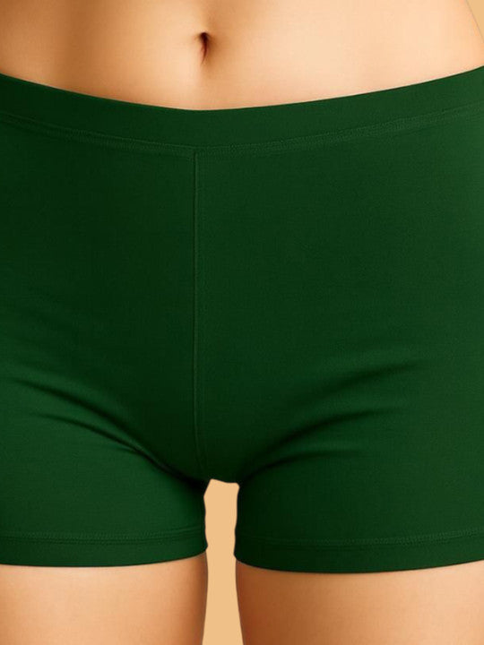 Women Combed Cotton Mid-Rise Olive  Boy Shorts Briefs