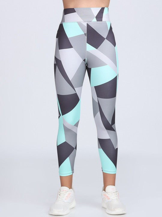 Women Geometric Printed High Waist Dry-Fit Yoga Tights