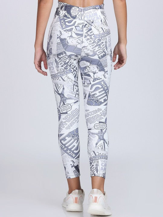 Women Printed Dry-Fit Cropped Tights