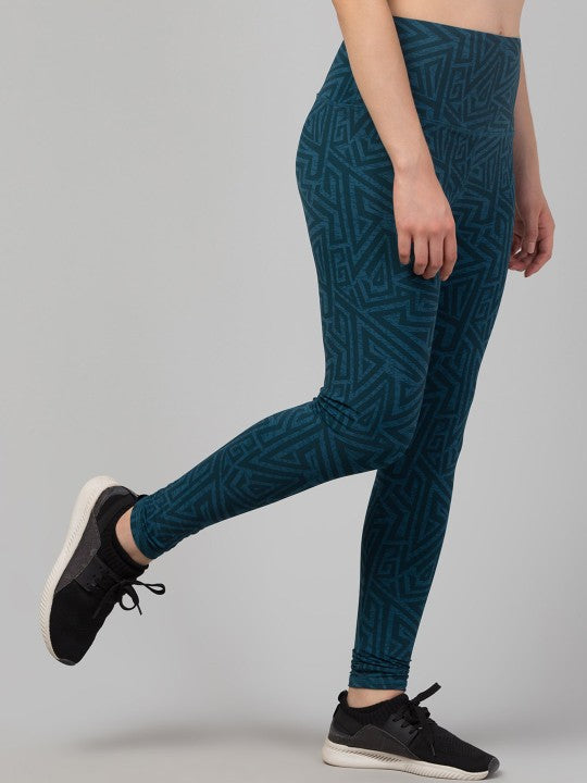 Women Pack of 2 Printed Dry Fit Ankle Length Gym Tights