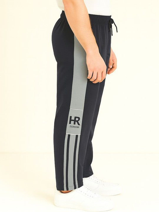 Men Mid Rise Black Track Pants