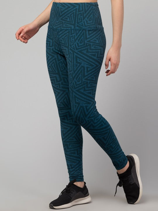 Women Pack Of 2 Printed Ankle Length Dry Fit Gym Tights