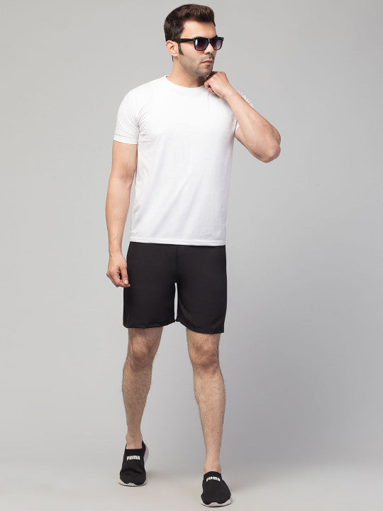 Men Running Sports Black Shorts