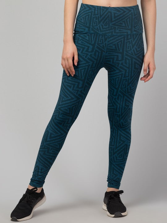 Women Pack of 2 Printed Dry Fit Ankle Length Gym Tights