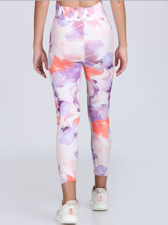 Women Printed High Waist Dry Fit Ankle Length Tights