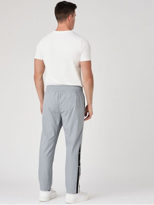 Men Side Stripes Grey Track Pants