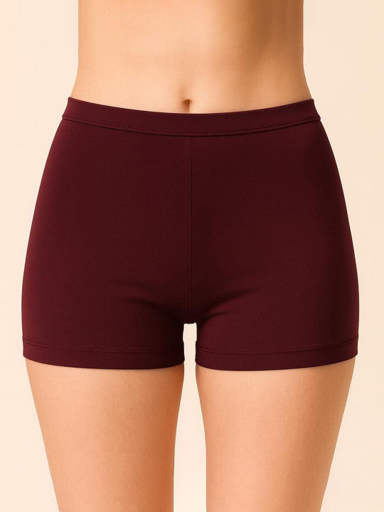 Women Combed Cotton Mid-Rise Purple  Boy Shorts Briefs