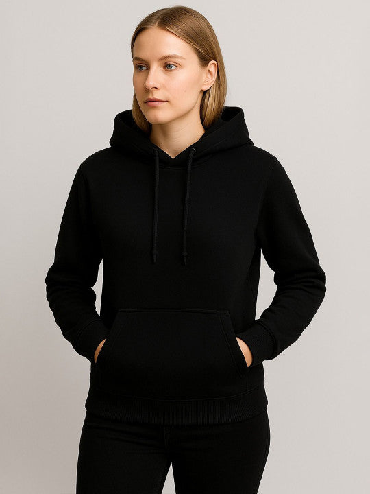 Women Hooded  Black Sweatshirt