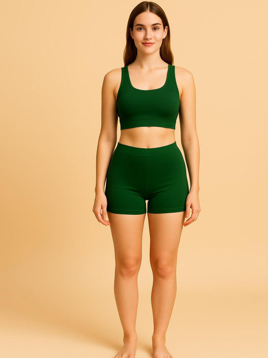 Women Combed Cotton Mid-Rise Olive  Boy Shorts Briefs