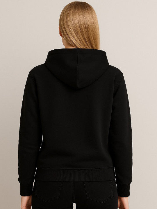 Women Hooded  Black Sweatshirt