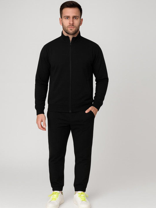 Men’s Stretch Black Tracksuit Set