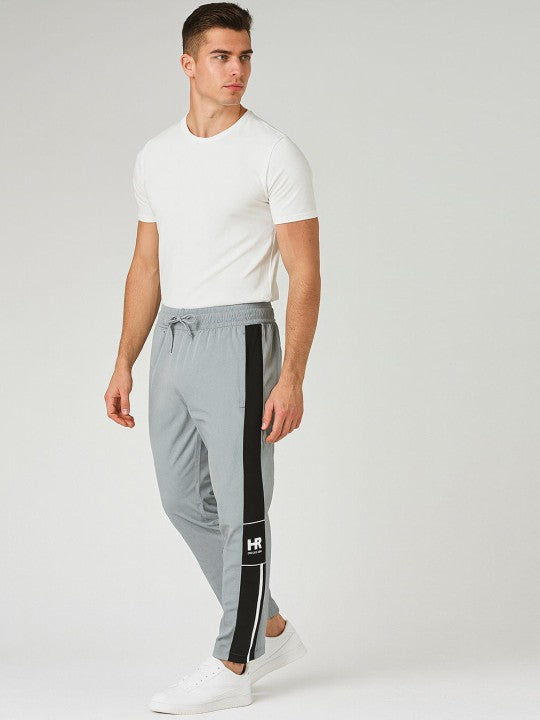 Men Side Stripes Grey Track Pants