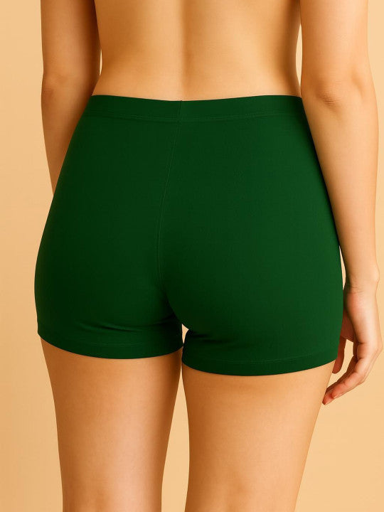 Women Combed Cotton Mid-Rise Olive  Boy Shorts Briefs