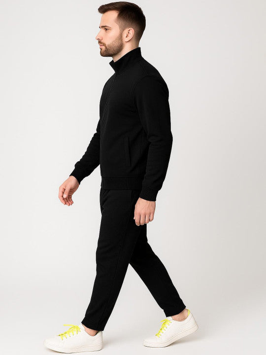 Men’s Stretch Black Tracksuit Set