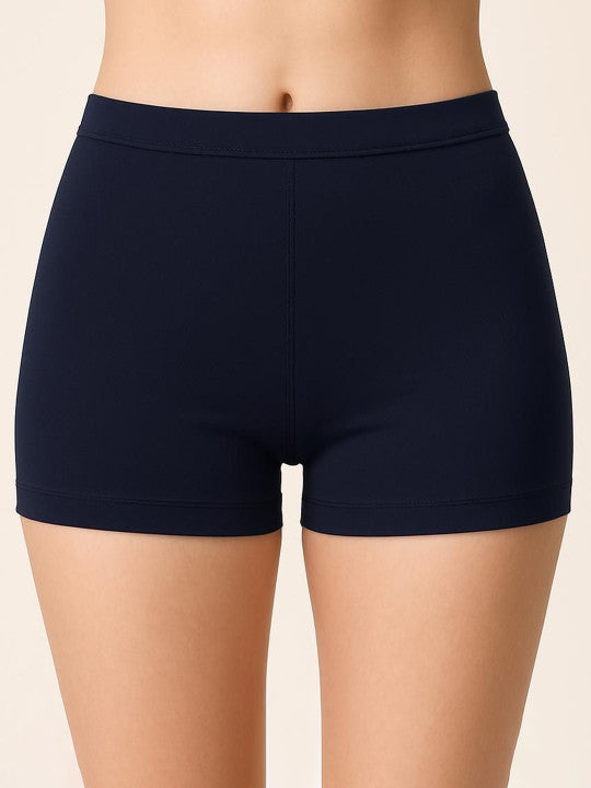 Women Combed Cotton Mid-Rise Navy  Boy Shorts Briefs