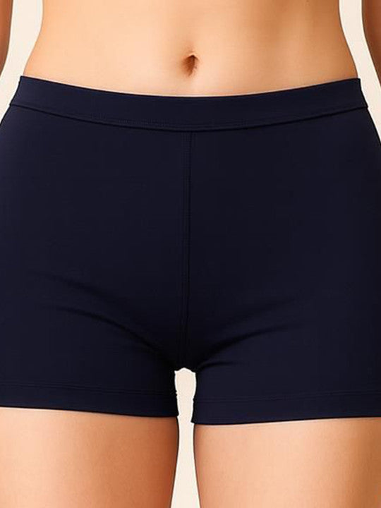 Women Combed Cotton Mid-Rise Navy  Boy Shorts Briefs