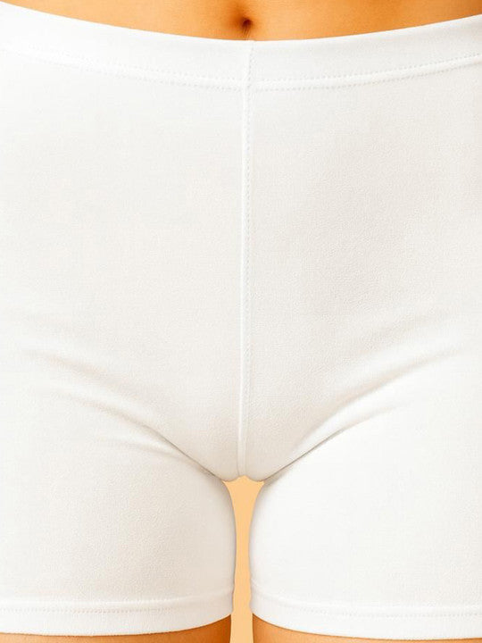Women Combed Cotton Mid-Rise White Boy Shorts Briefs