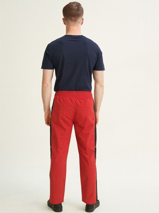 Men Mid Rise Red Track Pants