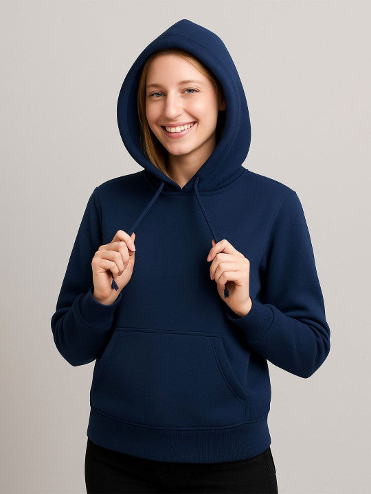 Women Hooded  Navy Sweatshirt