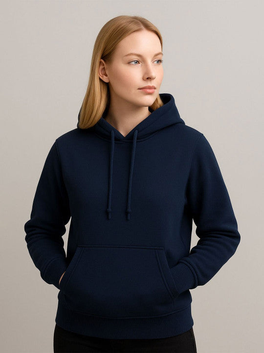 Women Hooded  Navy Sweatshirt