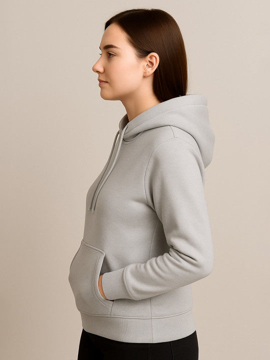 Women Hooded  Grey Sweatshirt