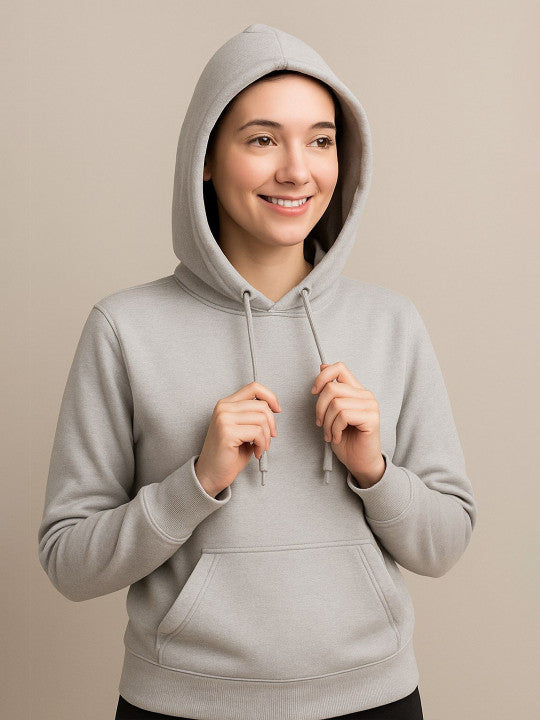 Women Hooded  Grey Sweatshirt