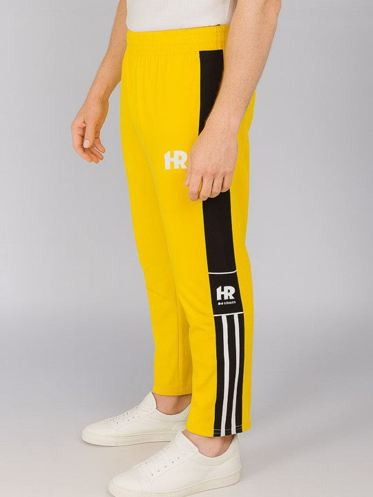 Men Mid Rise Yellow Track Pants